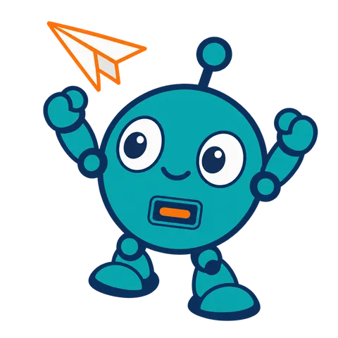 手を振って喜ぶロボット